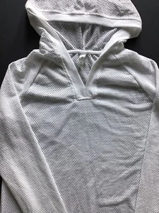 Girls Ideology Size XL Swimsuit Cover Up Mesh Long Sleeve Hooded White - Picture 1 of 12