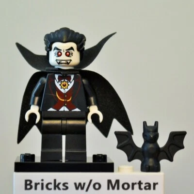 Nova Minifigura LEGO Vampiro Genuína com Morcego e Capa (Não Anexada) Série 2 8684 - Imagem 1 de 2