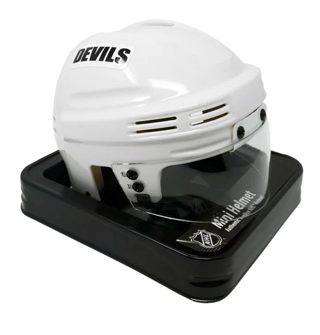 NEW JERSEY DEVILS NHL LICENSED WHITE MINI HELMET Cover