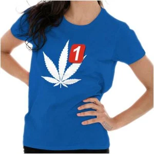 Stoner Notification Funny Marijuana 420 Weed Womens Top Junior Graphic Tee - Picture 1 of 8