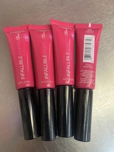 L'Oréal Paris Infallible PAINTS/LIPS, Fearless Fuschia, 0.27 fl. oz. 4 Tubes NEW - Picture 1 of 1