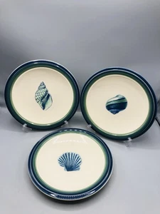 Pfaltzgraff Ozeanbrise 9" Mittagessen Teller 3er Set Steinzeug Maritim Muscheln - Bild 1 von 10