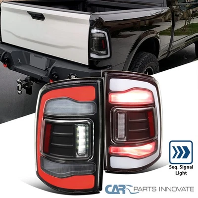 Black Fits 2013-2018 Dodge Ram 1500 2500 3500 LED Tail Lights Sequential Signal Foto 1 de 4