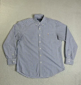 Ralph Lauren Blake Cotton Twill Button Down Hemd Herren M blau kariert langarm - Bild 1 von 18