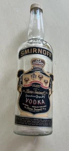 Vintage Smirnoff Embossed Vodka Bottle 4/5 Quart 11" Awesome Label - Picture 1 of 3