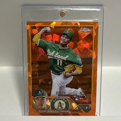 Shintaro Fujinami 2023 Topps Chrome Sapphire Orange #9/25 RC Oakland A’s - Image 1 of 3