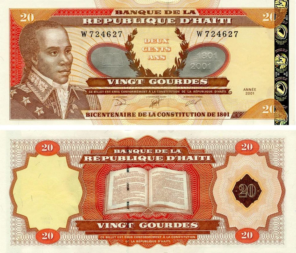Haiti 20 Gourdes 2001 UNC Commemorative 200 Years of the Constitution (P271) - Image 1 of 1