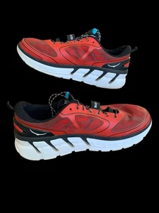 Hoka One One Mens Conquest Red black Running Shoes Sneakers Size 11.5 - Picture 1 of 10