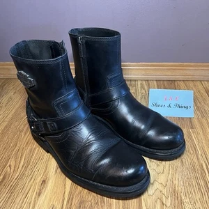 Harley Davidson Scout Boots Mens 9M Harness Black Leather Motorcycle D95262 - Picture 1 of 18