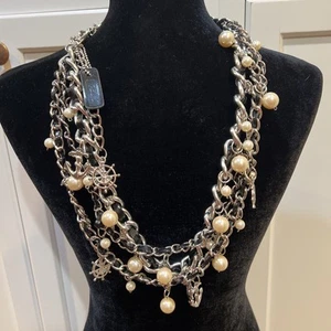 Waist Chain Belt silver pearls Anchors Funky glam bag charm - Picture 1 of 9