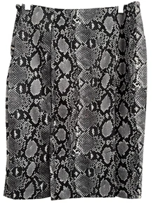 Michael Kors Gray Snake Skin Print Lined Skirt women Stretch sz 6 Broken Zipper - Picture 1 of 4