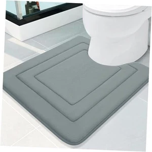 Memory Foam U-Shaped Toilet Rugs 24x20, Super Soft Absorbent 24" x 20" Grey - Picture 1 of 7