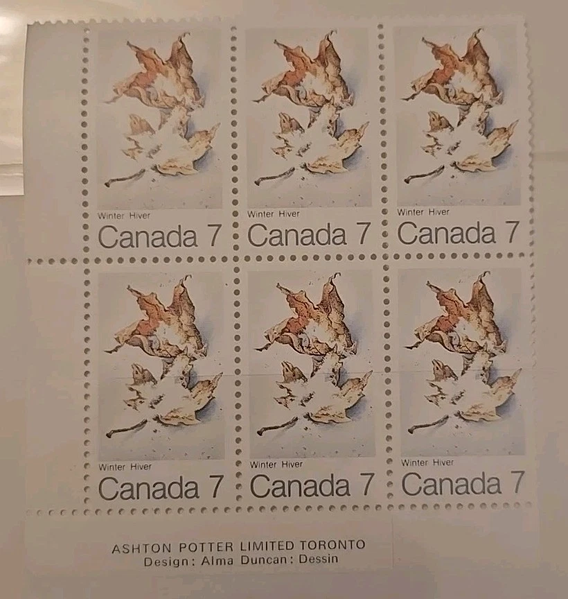 Canada Scott 538 Maple Leaf In Winter 1971 VF MNH LL Plate Block Of 6 - Image 1 of 1