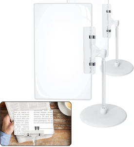 Magnifying Glass Sheet -2 Sets Full Page Magnifier for Reading with Stand Large - Picture 1 of 12
