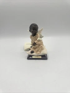 Figura de ángel africano negro con mariposa Giuseppe Armani 1991 vintage - Imagen 1 de 10