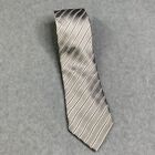 Donald J Trump Signature Collection Silk Tie Silver Striped Classic Mens