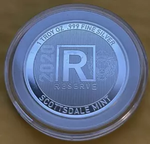 Moneda redonda de colección cabeza de león cabeza de león fina 1 Troy OZ 999 Scottsdale Mint - Imagen 1 de 4