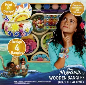 Moana Wooden Bangles & Bracelet Fashion Kit Activity Kit Ages 3+ - Picture 1 of 1