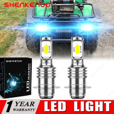 2 faros LED BRILLANTES 8000K 3570 para Kawasaki KLF400B Bayou 1993-1999 4x4 ATV Foto 1 de 4