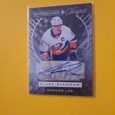 2021-22 Upper Deck Black Diamond Sparkling Scripts Auto Anders Lee #SC-AL