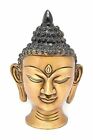 Brass Calm Buddha Head Decor Showpiece Statue Idol Sculpture Figurine 6 inches