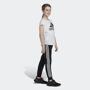 Adidas Girls' Tricot Joggers (Black/White) Size Large - Picture 1 of 4