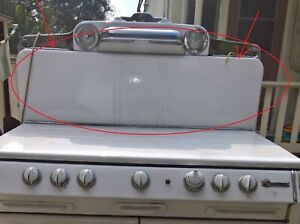 O'keefe & Merritt 40/50's 40"Gas Range Antique white enamel backsplash panel