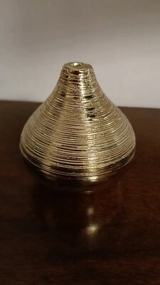 5 x Mini Vase Gold – Tischvase Keramik 8 cm – Vasen Set Hochzeit Deko Modern - Bild 1 von 4