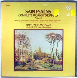 SEALED 3 LP VOX BOX Saint-Saens DOSSE PETIT Complete Piano Works V1 SVBX-5476 - Imagen 1 de 2