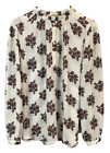 LOFT Geo Henley Tunika Kwiatowa bluzka Chłopska Wróżka Core Rozmiar XL Marszczona Mock Neck
