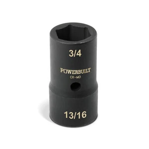 Powerbuilt 1/2 in. Double-End 3/4 in. x 13/16 in. SAE Flip Lug Nut Socket - Bild 1 von 4