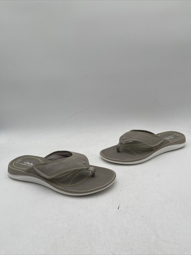 Clarks Infradito Donna Glide Post Sintetico Taupe Chiaro Taglia 11M