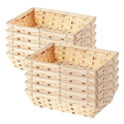10 x Bamboo Natural Color Wicker Bread Basket Shop Display Christmas Hamper - Image 1 of 4