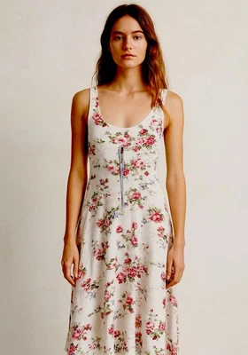 Camisón Crabtree & Evelyn S Floral Algodón Midi Sin Mangas Fluido Cottage Core Foto 1 de 4