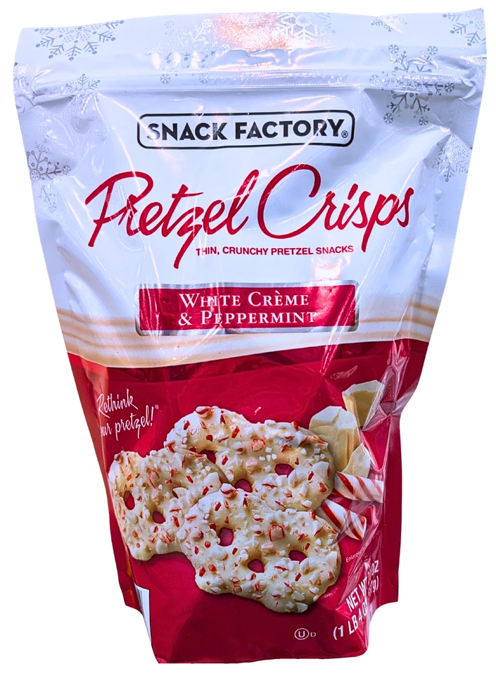 4x Snack Factory White Chocolate & Peppermint Pretzel Crisps 4 Oz