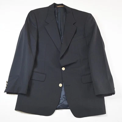 Chaqueta Blazer Abrigo Deportivo De Colección Bachrach 38R Azul Marino 100% Lana Botón Dorado Para Hombre Foto 1 de 4