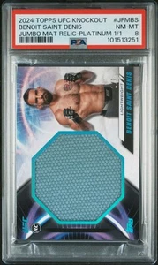 2024 Topps UFC Knockout Benoit Saint Denis Platinum Jumbo Mat 1/1 PSA 8 RC - Picture 1 of 5