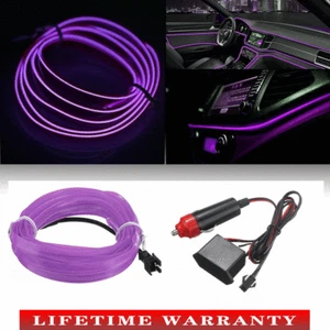 2m Purple LED Car Interior Decorative Atmosphere Wire Strip Light Accessories US - Picture 1 of 10