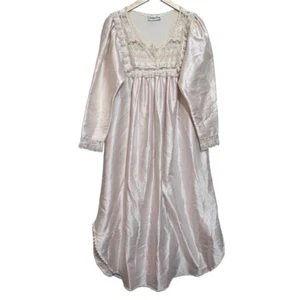 Vintage Christian Dior Pale Pink Nightie Gown Floral Bridal Lace Size Medium - Picture 1 of 10