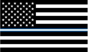 American Blue Line Black White BW Flag EMS Emergency Medical Sticker Var - Picture 1 of 1