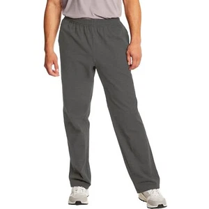 Mens 50% Cotton Open Bottom Jersey Sweatpants w/Pockets,33” (M) Charcoal Heather - Picture 1 of 3