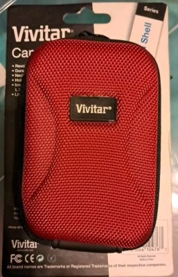 Vivitar Universal Camera Case RED Hard Shell SERIES SIZE Neck & BELT Strap NEW  - Image 1 of 3