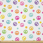 Colorful Fabric by yard satin Old Peace Sign