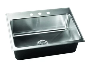 JUST MANUFACTURING Stylist Group 17 x 20 in. 3 Hole Stainless Steel Kitchen Sink - Picture 1 of 1