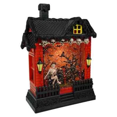 Esqueleto para descansar con linterna de agua giratoria iluminada para gato negro Foto 1 de 3