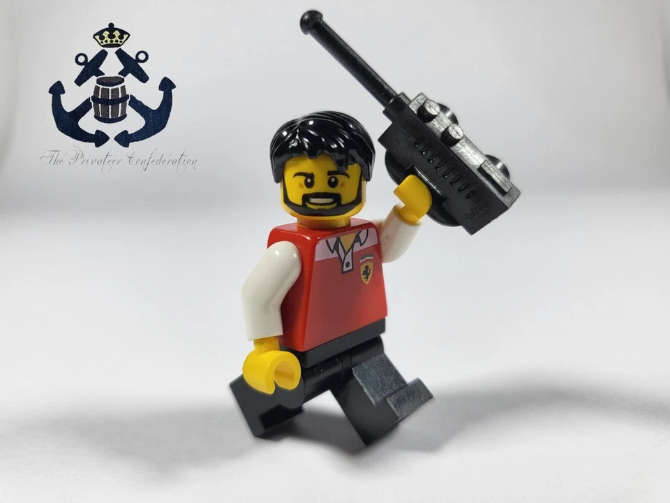 Lego Minifigura Speed Champions Ferrari Race Mechanic sc063 + Radio Negra 75889 Foto 1 de 1