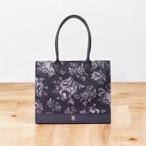 Victoria's Secret Purple Floral Canvas Book Tote - Picture 1 of 4