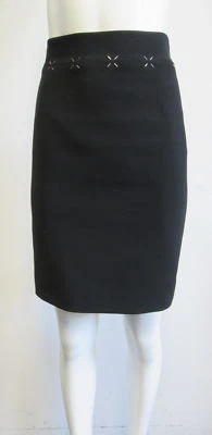 ALEXANDER WANG Falda Lápiz Recta Adornada Negra Talla 2 Foto 1 de 4