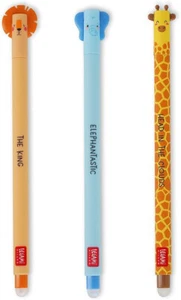 Set Di 3 Penne Gel Cancellabili, Leone+Elefante+Giraffa - Foto 1 di 4