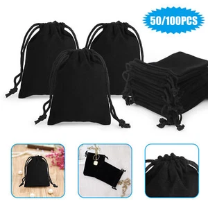 50/100Pcs Velvet Gift Bags Drawstring Jewelry Pouches Candy Wedding Party Favors - Picture 1 of 10